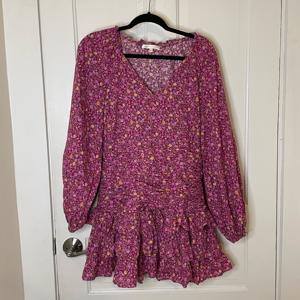 LoveShackFancy Rina Floral Printed Cotton Dress Cottagecore Girly Long Sleeve - Picture 2 of 16